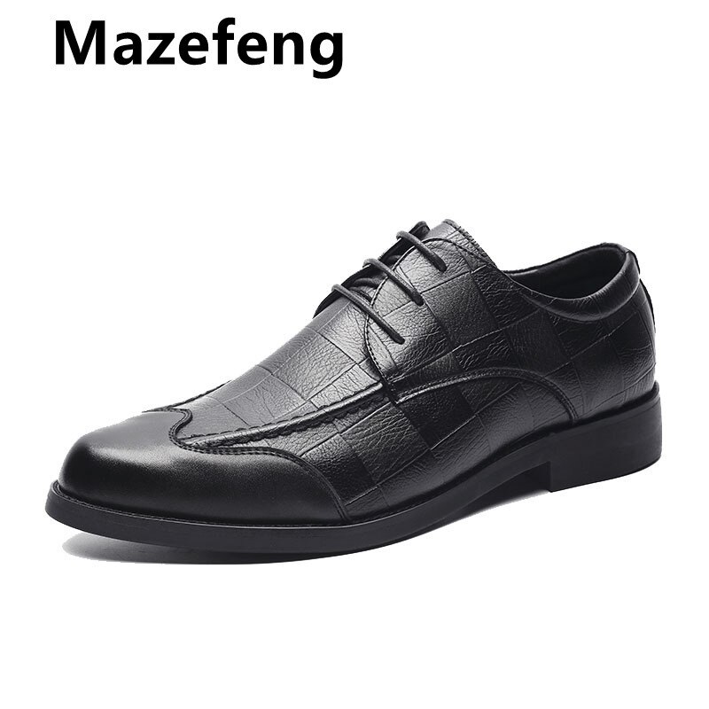 Mazefeng Neue Männer Kleid Schuhe Leder Formale Schuhe Männer Große Größe 38-44 Oxford Schuhe für Männer Büro Schuhe Männer