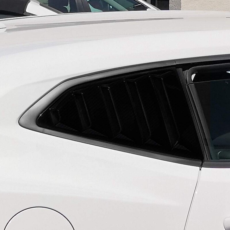 Hinten Seite Fenster Scoop Luft entlüften Jalousie Schattierungen Verknüpfungen Rechts Schwarz Kohlenstoff Faser beenden Rennen Stil für Chevy Camaro