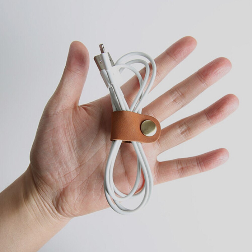 1Stck Headset Kopfhörer Draht Tragbare USB Kabel leder Wickler Kopfhörer fallen Koreanische Schreibtisch Manager