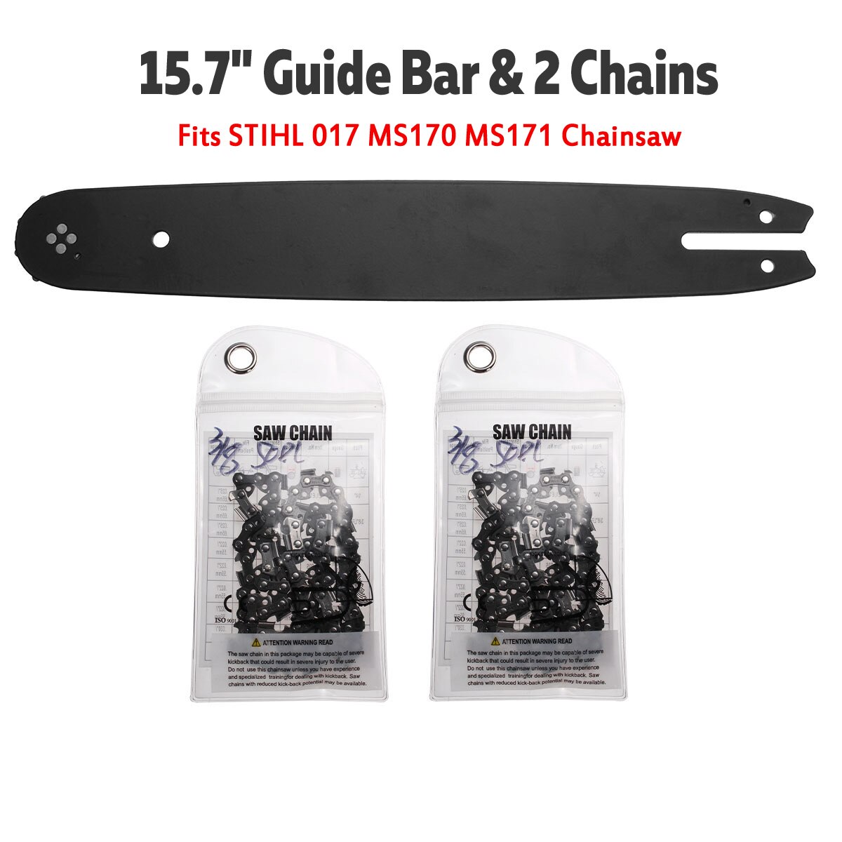 15,7 zoll führen Bar mit 2Stck 3/8 50DL Ketten für Stihl 009 010 011 012 017 Frau170 Frau171 Frau180 kettensäge Zubehör
