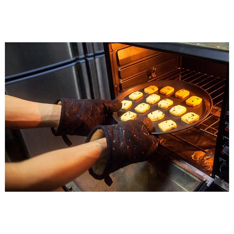 Ofen Handschuhe Nicht-Unterhose Küche Backofen Handschuhe Wärme beständig Kochen Handschuhe für Kochen, Backen, Grill Topflappen, schwarz, 1 Paar