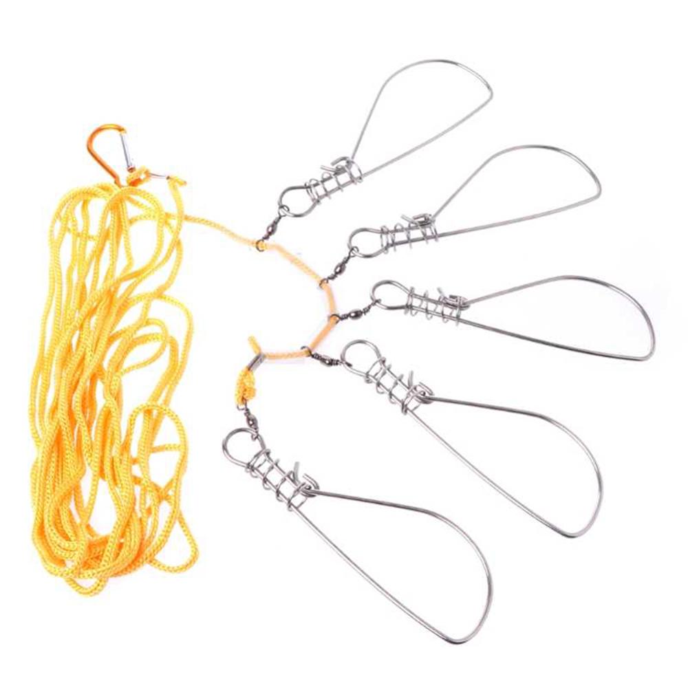 Angelgerät Zubehör Angeln sperren Schnalle Edelstahl Live Fisch Stringer 5 m Mit schweben Live Fisch sperren Gürtel