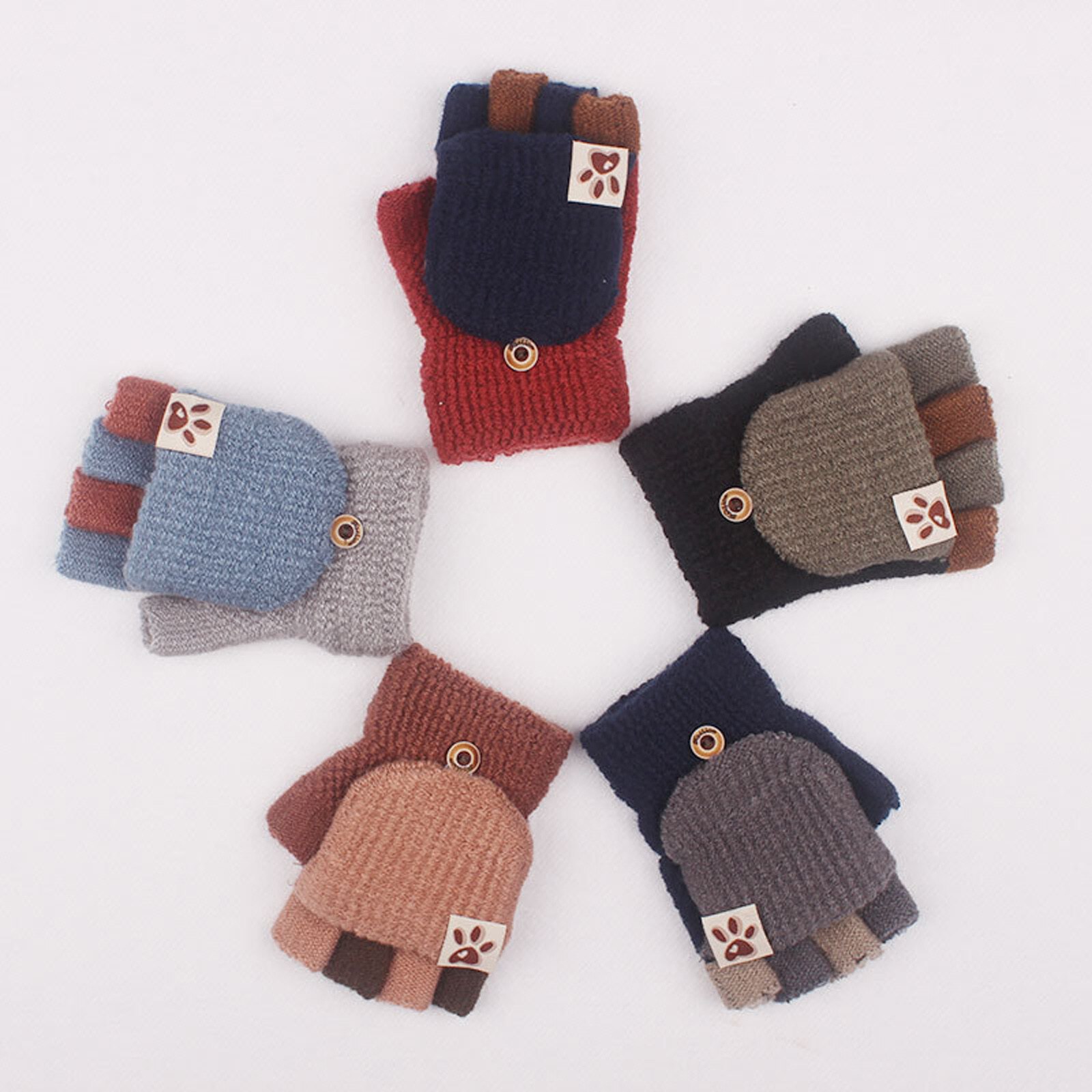 #30 Baby Handschuhe Winter freundlicher Kleinkind freundlicher Kind Winter Warme Gestrickte Cabrio kippen oben Fingerlose Handschuhe Baby Handschuhe Варежки