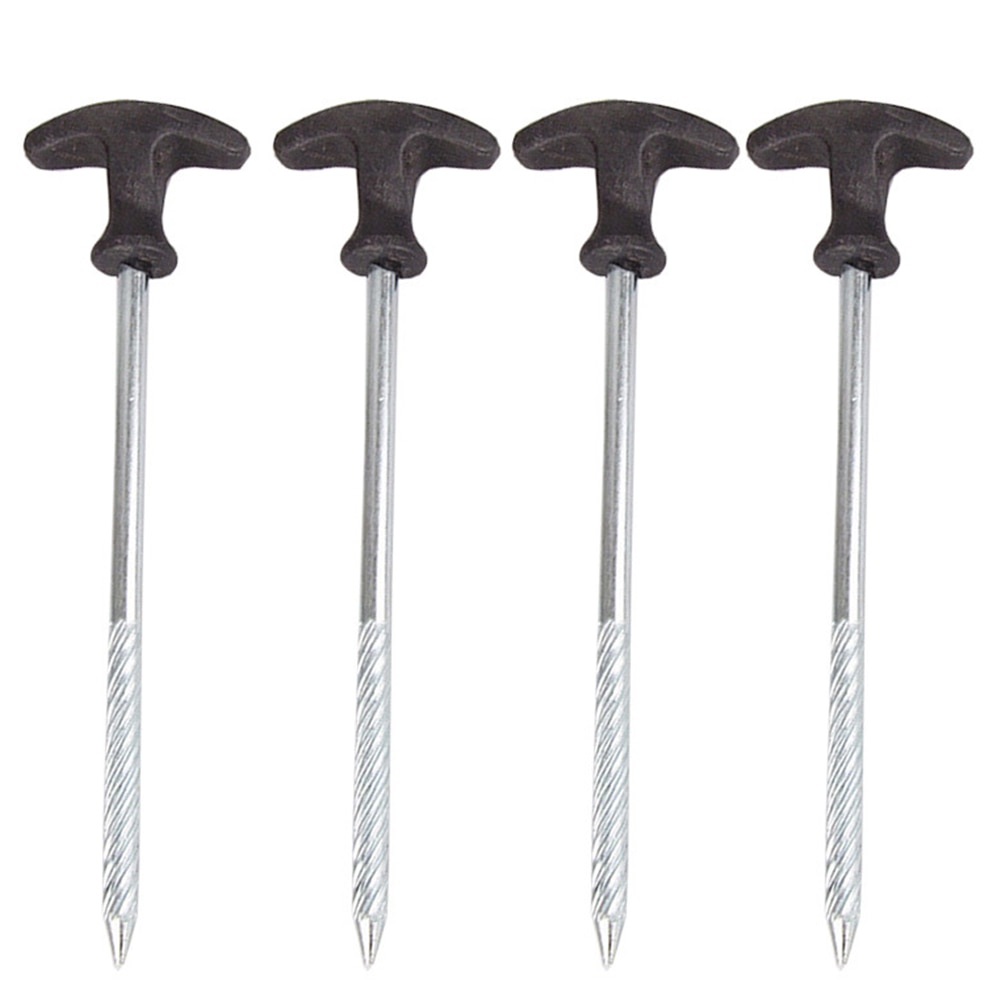 1PC Für Harte Gefrorenem Boden Reise Zelt Heringe Anti-rost Erträglich Eisen Für Camping Zelt Nagel Verlängerung Verdickung T-bilden Schraube