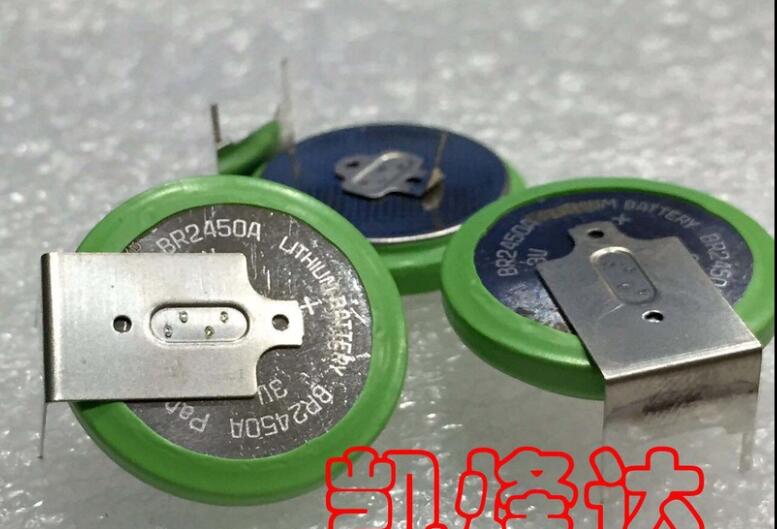 1Stck BR2450A Lithium-batterie-Geschmack BR2450A/GAN Hohe temperatur beständig batterie BR2450 batterise 2450A 2450 3v mit bein