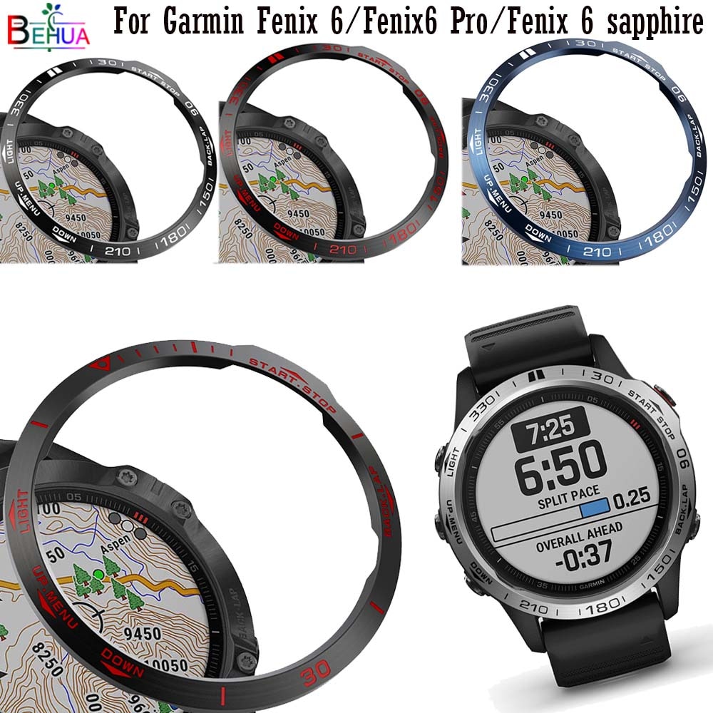 Lünette Ring Styling fallen Für Garmin Fenix 6 / 6 Profi / Fenix 6 Saphir Clever Uhr metall rahmen klebstoff schutzhülle