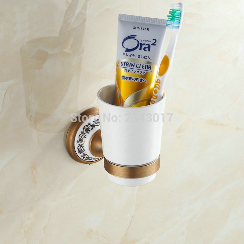 Tasse und Glashalter Zauberstab Antike Bronze- Einzel Keramik Tasse Halfter Schlecht-accessoires Porzellan Zahnbürstenhalter ZR2652
