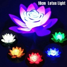 18cm Künstliche Schwimmende Lotus Solar- angetrieben Nacht Licht LED Energiesparende Lotus Lampe für Garten Schwimmbad Teich Garten Dekoration
