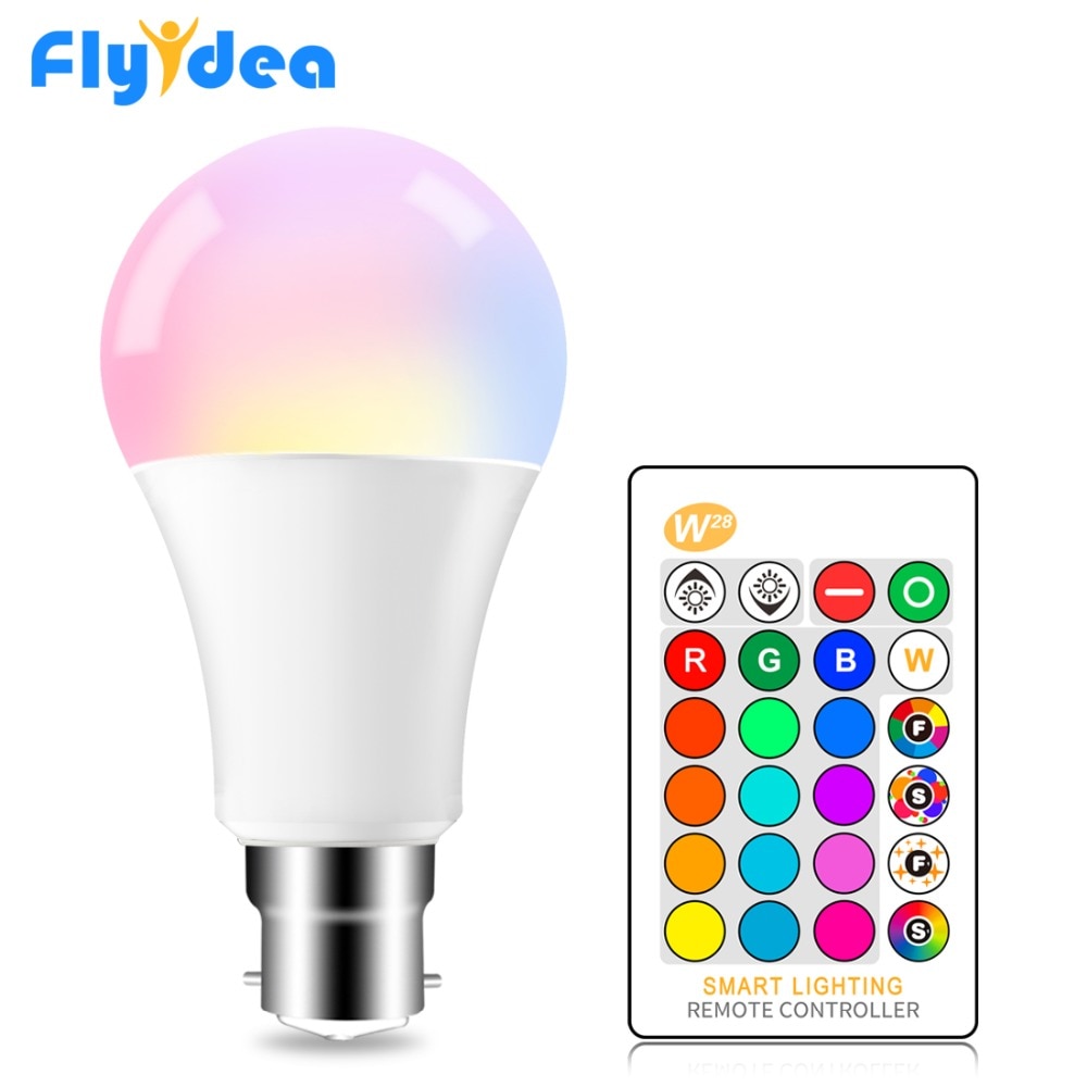 IR Fernbedienung LED RGB Lampe Lampe B22 AC85-265V 5W 10W 15W RGB + Weiß 16 Farbe LED Lampe Hause Dekoration Innen Stelle Licht