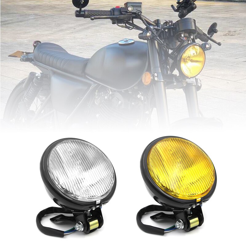 Motorrad umrüsten Scheinwerfer Jahrgang Runde Motorrad Kopf Licht Rolle Motorrad Motor- Vorne Nebel lichter Lampe Universal-