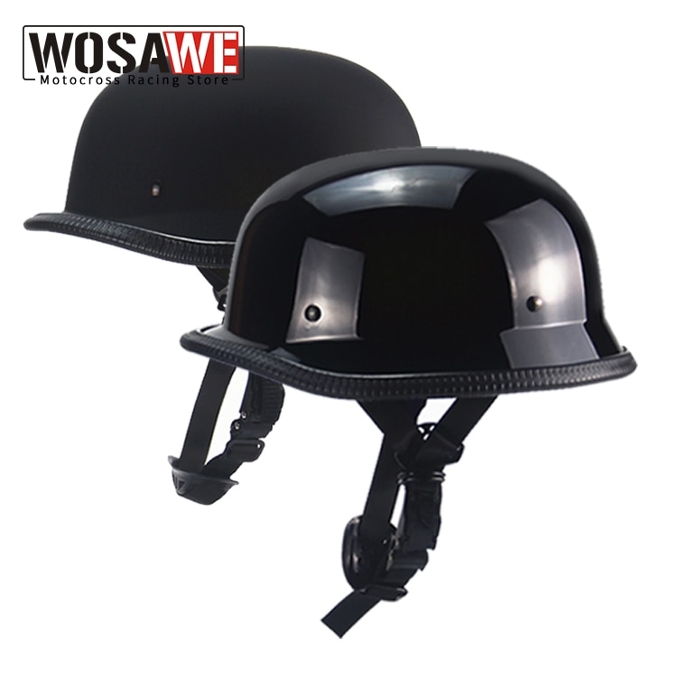 Halbe Gesicht Motorrad Helm Jahrgang retro Deutsch Rolle Männer Helm Kopf Sicherheit Schutz Getriebe Motorrad Helm Punkt genehmigt