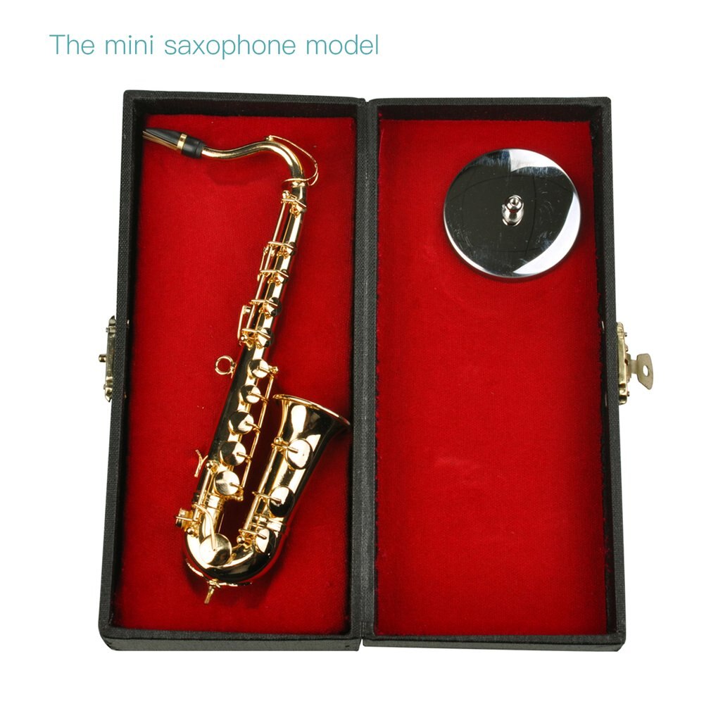 Miniatur Musical Instrumente Mini Saxophon Mit Metall Stehen Sammlung Dekorative Ornamente Alt Tenor Saxophon