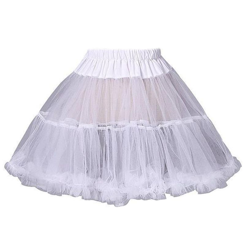 Frauen Mädchen Gekräuselte Kurze Petticoat Feste Weiße Farbe Flauschigen blasiert Ballettröckchen Felsen geschwollen Halb Unterhose Prom Krinoline Unterrock Kein Band