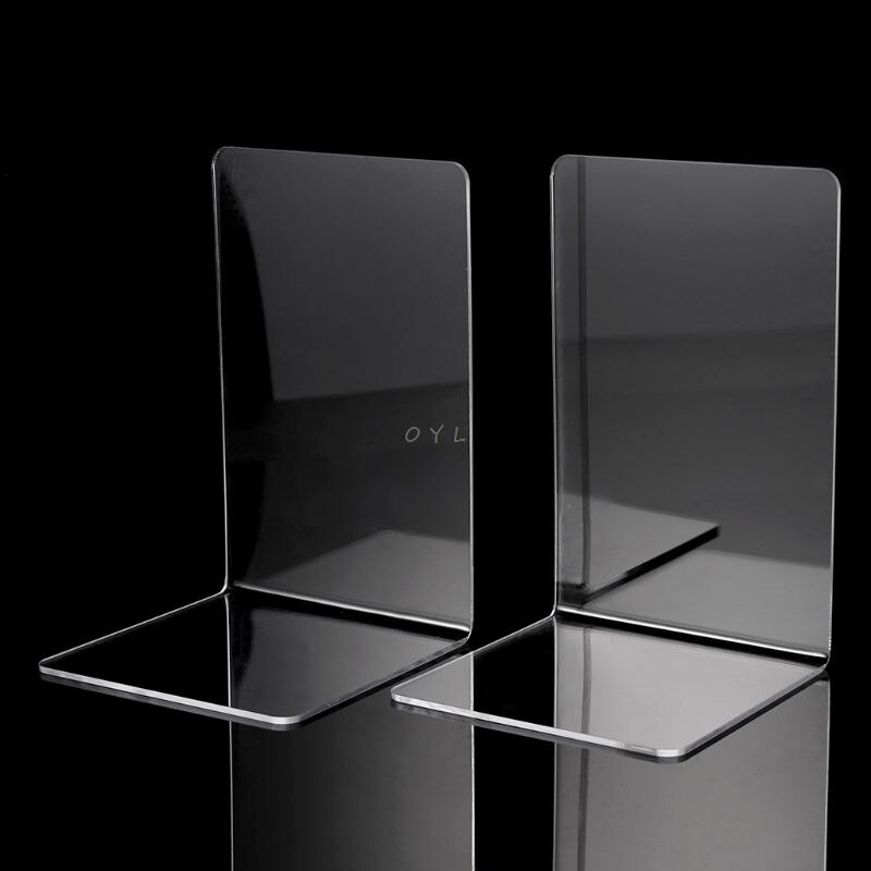 2Stck Klar Acryl Buchstützen L-förmigen Schreibtisch Organizer Schreibtisch Buch Halfter Schule Schreibwaren Büro Zubehör