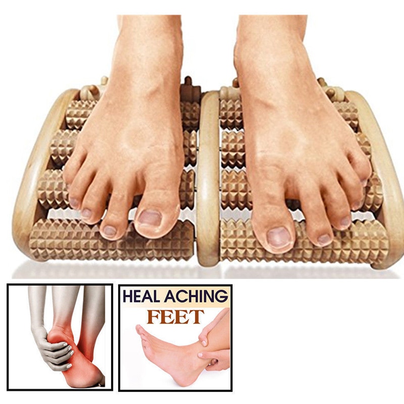 5 roh Holz Fuß Rolle Holz Pflege Massage Reflexzonenmassage Entspannen Linderung Massagegerät Spa Anti Zellulitis Fuß Massagegerät Fuß Pflege