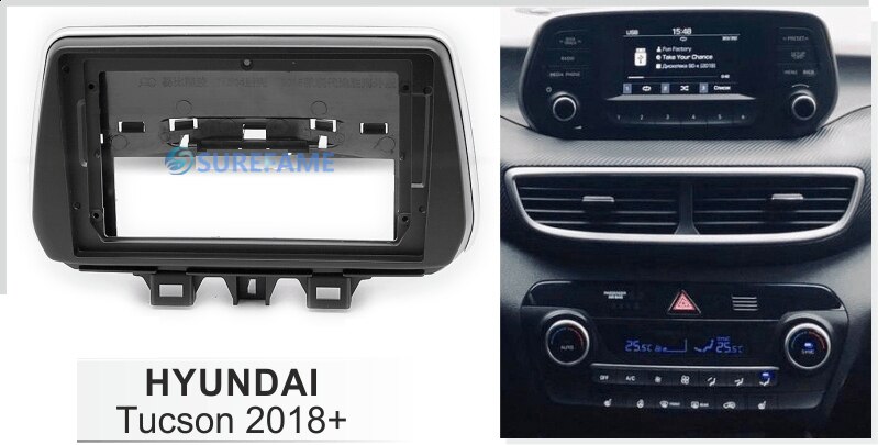 9 Zoll Auto Faszie Radio Tafel für HYUNDAI Tucson + Bindestrich Bausatz Installieren facia Lünette Adapter trimmen Platte 9 zoll Konsole Abdeckung Rahmen