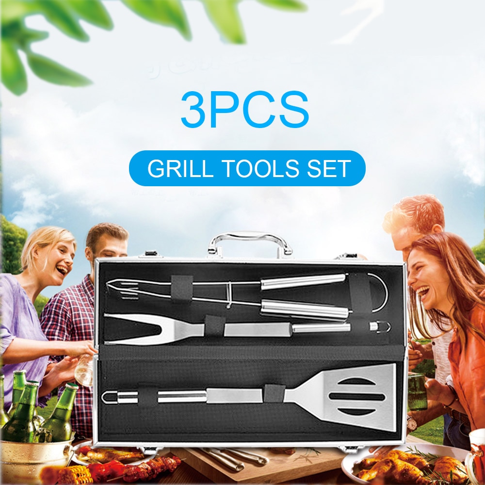 Spachtel Fleisch gabel Energie tong Edelstahl Grill Grill Zubehör BBQ Werkzeuge einstellen Professionelle BBQ Grill Zubehör