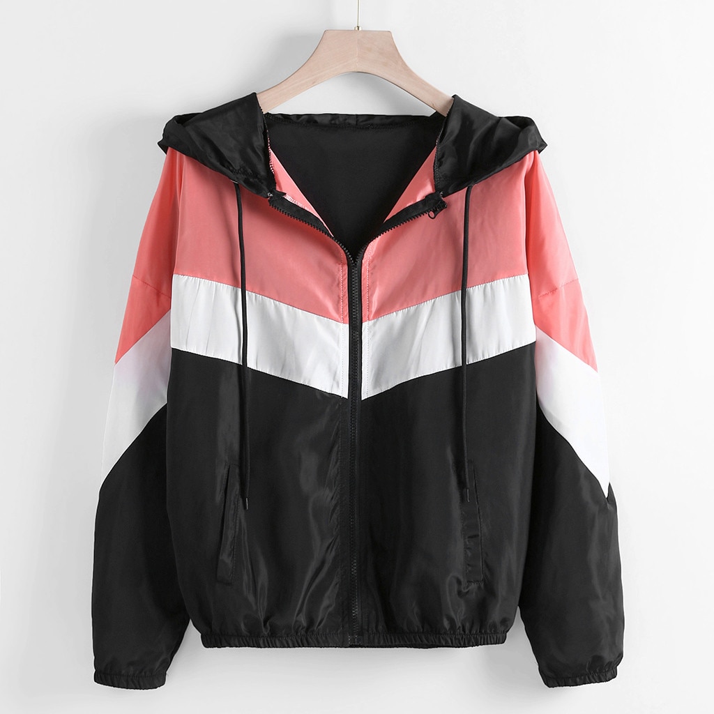 JAYCOSIN Jacke Für Frauen Windjacke Lange Hülse Frauen Jacke Fitness Damen Patchwork Dünne Sport Mantel frauen Kleidung 19DEC16