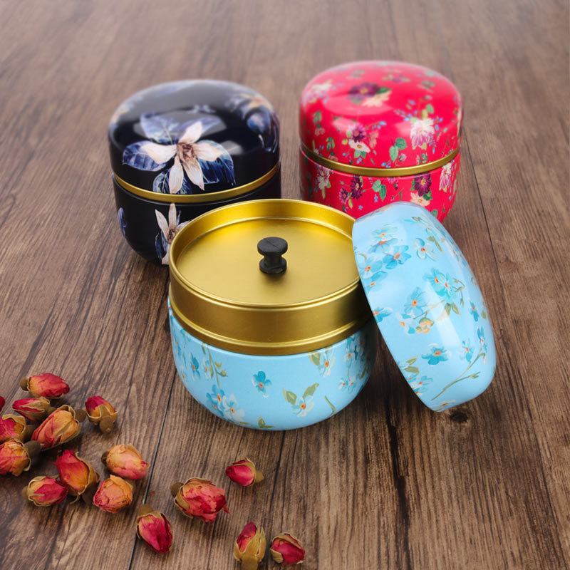 Japanischen Stil Runde Metall Tee Caddies Zinn Tee Kasten Tee Krug Mini Kaffee Pulver Matcha Süssigkeit Cookie Lagerung Boxen Dosen teegeschirr