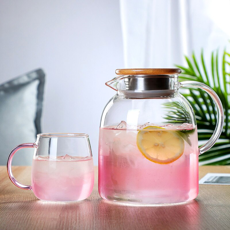 1,8 L Glas Kalten Wasserkocher Großen Wasser Krug Mit Griff Hause Verwenden Wasserkocher Zitrone Saft Glas Teekanne Wärme-Besteändig wasser Krug
