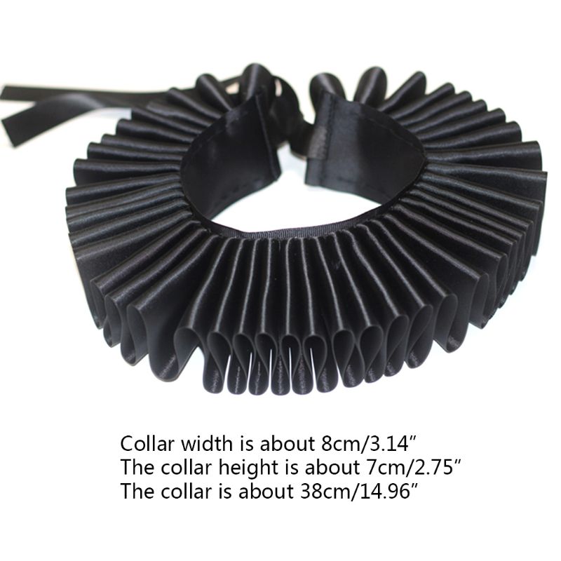 Damen Viktorianischen Renaissance zerzaust Ausschnitt Kragen Satin- Clown Cosplay Halsband