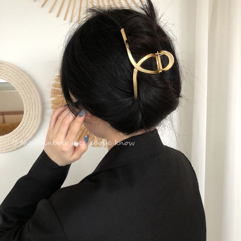 Winter Neue Haar Klaue Klemmen Haar Krabben Mond bilden Haar Clip Krallen Gold Einfarbig Zubehör Haarnadel Große matt