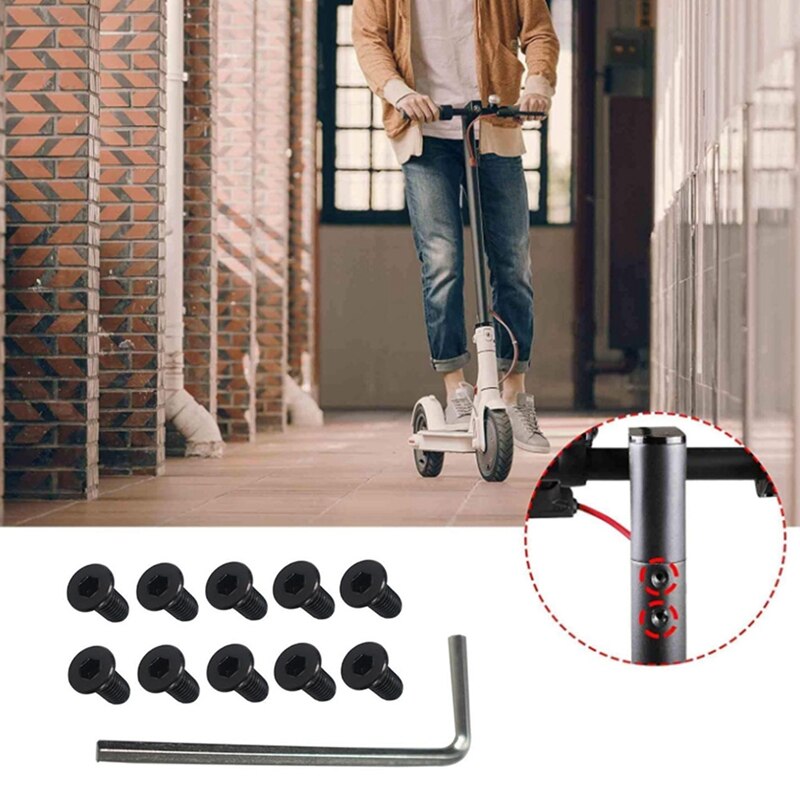 Roman-10Stck Rolle Lenker Gabel Rohr Schrauben mit Hexagon Griff Ersatz Teile Bausätze für M365 Ninebot Es2