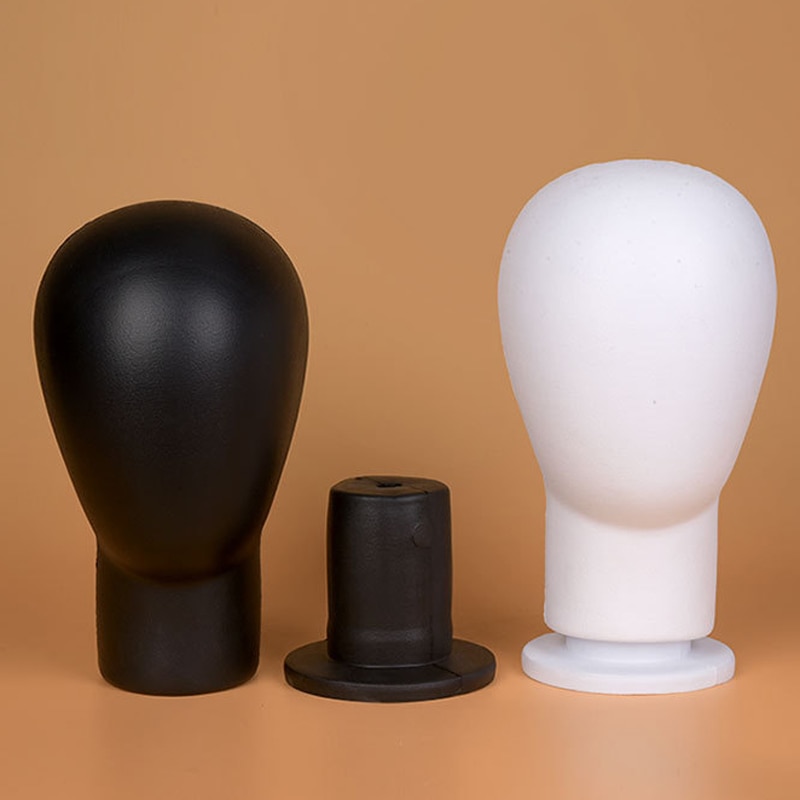 Neue Heiße PU Block Kopf Schaum Mannequin Kopf Perücken Hüte Haare gläser Anzeige Modell Ständer Schwarz für Perücken Schaufenster Artikel Kunstkopf