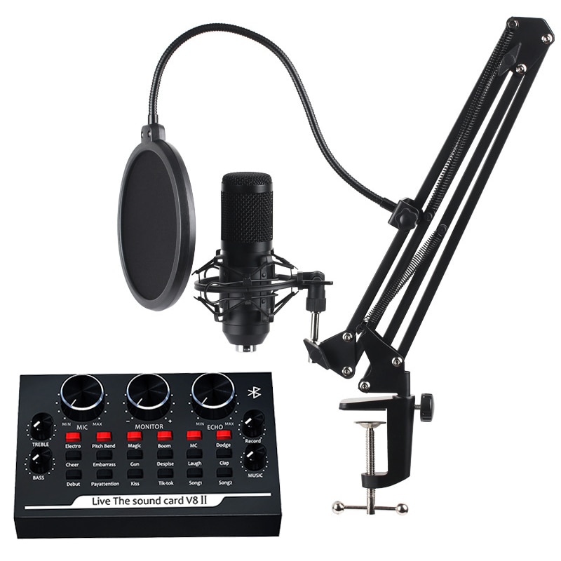 BM800 Kondensator Mikrofon Bausatz mit Ausleger Unterstützung Karaoke Mikrofon für PC Handy, Mobiltelefon Studio Aufnahme Mikrofon