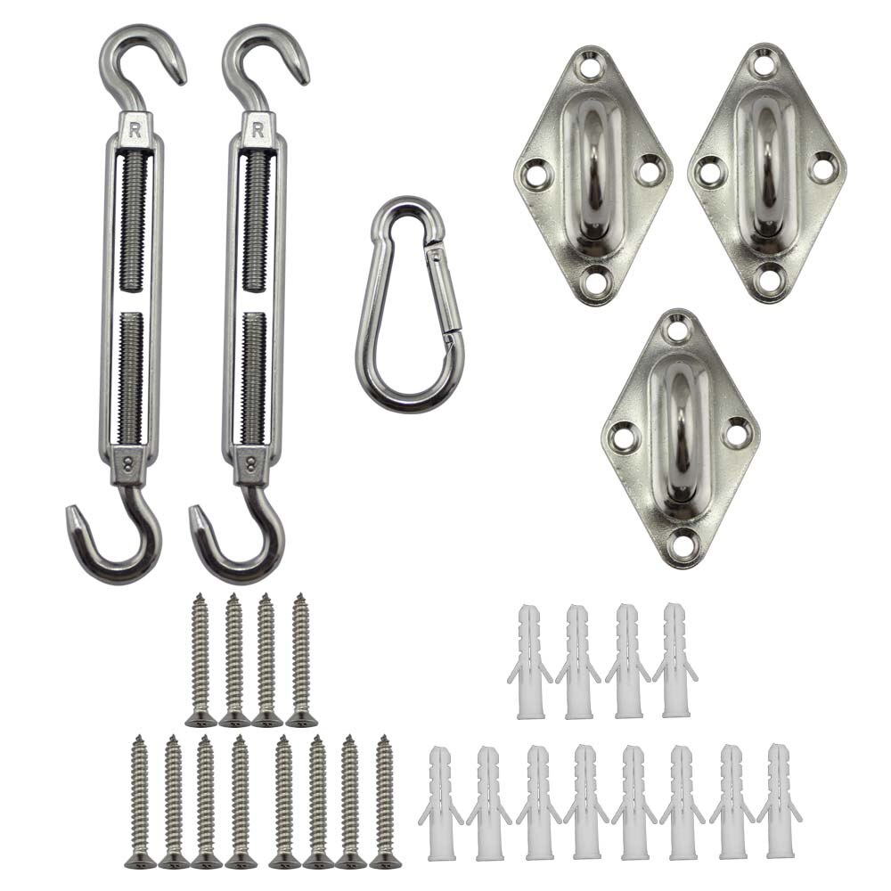 M8 Edelstahl Tri winkel Sonnensegel Bausätze oder 3 Ecken Sonnensegel Hardware- Bausätze 2 sätze