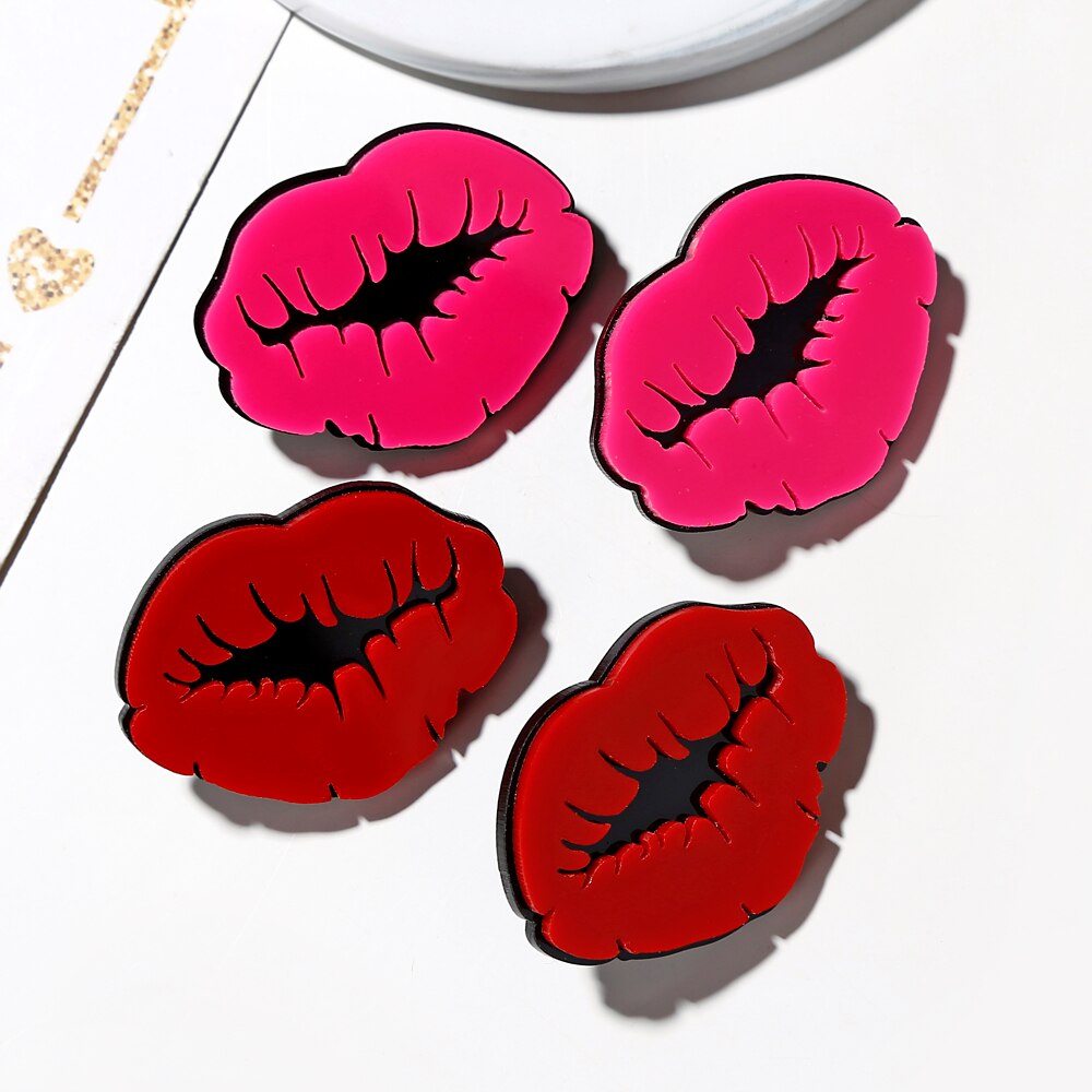 MGaidila,Acryl sexy groß rot Lippe ohrringe, verrotten lippenstift mund ohrringe, mädchen zubehör