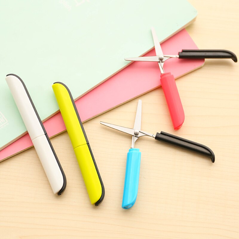 1 Stck Nette Kawaii Sammelalbum Papier Erwachsene Sicherheit Dienstprogramm freundlicher Schüler Tragbare Kleine Mini Tasche Schere Cutter Schreibwaren