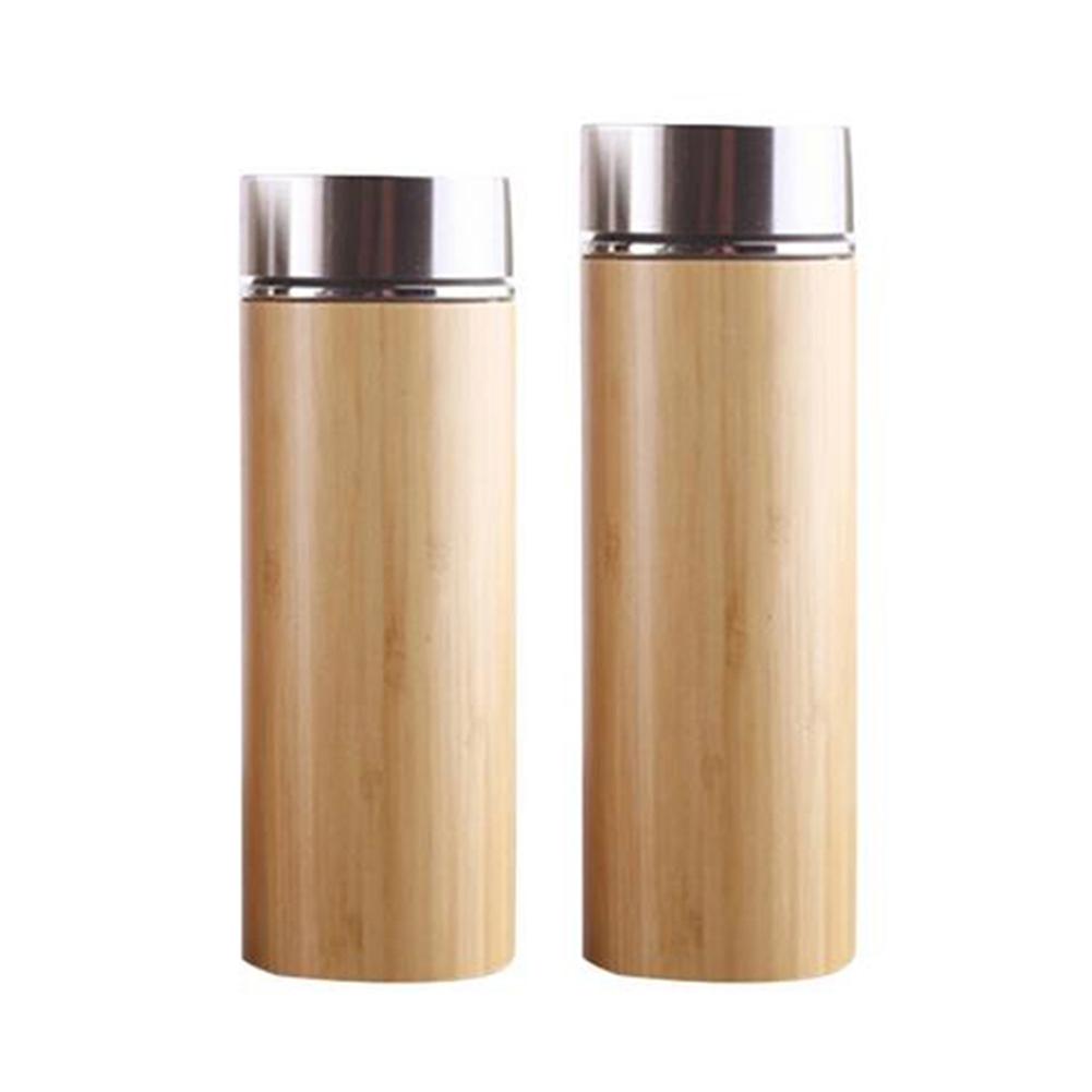 Neueste Natürliche Bambus Thermos Tasse Keramik Flasche Vakuum Flaschen Thermoskannen 12 stunden Tee Tasse