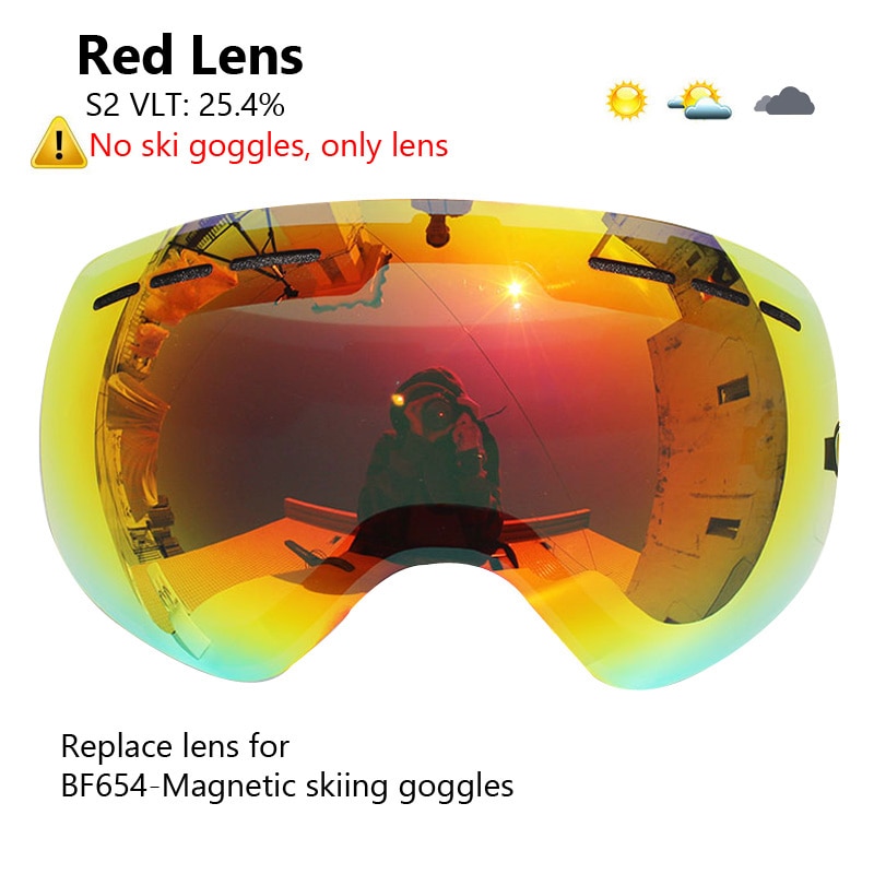 Ski Brille Magnetische Doppel Schichten Objektiv Skifahren Anti-nebel UV400 Snowboard Brille für Männer Frauen Ski Brille Objektiv für BF654