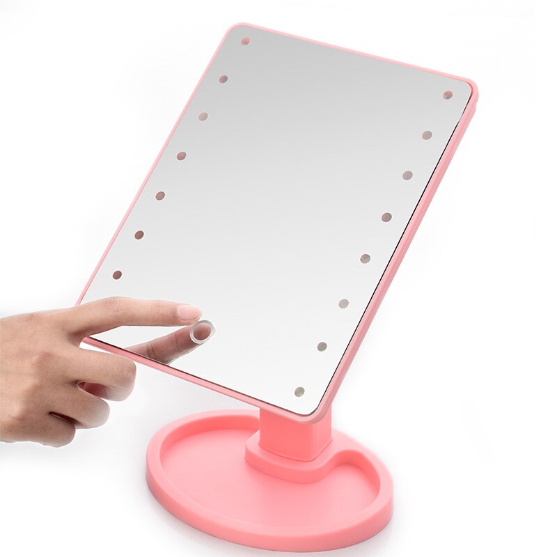 360 grad Drehung machen-hoch Spiegel Einstellbar 16/22 Leds Beleuchteten LED-bildschirm Tragbare leuchtend Kosmetik Spiegel PR