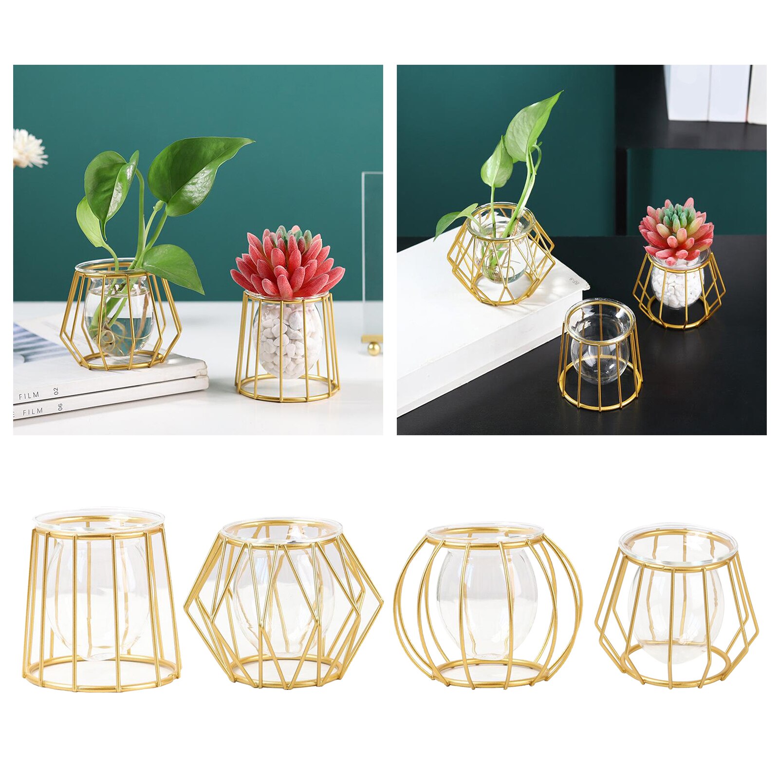 3D Geometrische Tabletop Blume Vase, Terrarium Luft Pflanze Halfter Glas Anzeige Pflanzer Tabelle Mittelpunkt Blume Topf