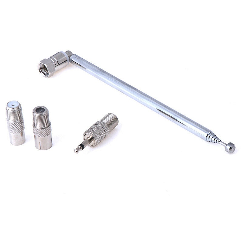 3,5mm F Typ Radio Teleskop Antenne Erweiterung Antenne 76cm Radio Teleskop Antenne 7 Abschnitt Mit 3 Adapter