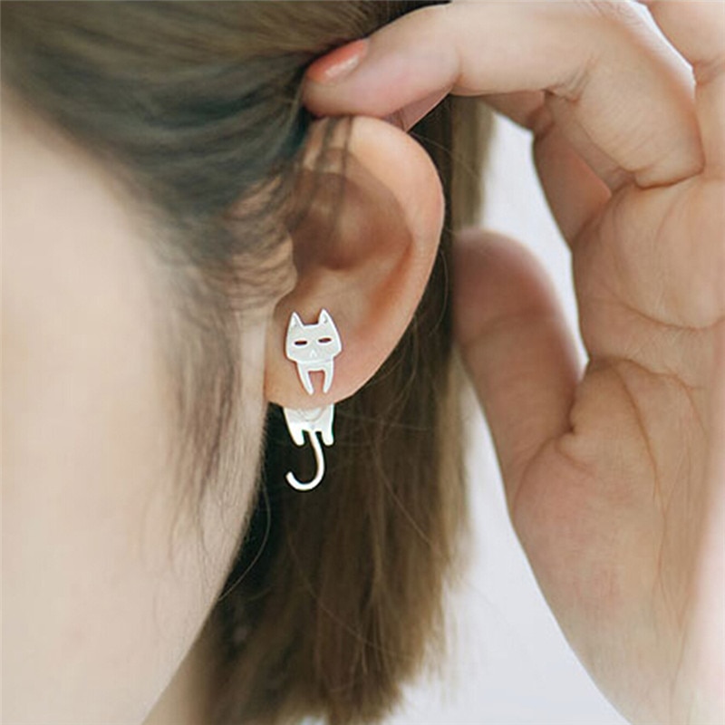 925 Sterling Silber Katze Fisch Ohrringe Für Frauen Hypoallergen Sterling Silber Ohrringe Schmuck boucle d'oreille Z4