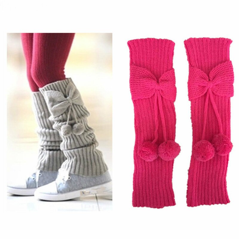 Neon- Mädchen Bein Wärmer betroffen Bowknot Stiefel Socken Ball Stiefel Manschetten Für freundlicher Nette Stiefel Toppers Beinlinge Worden wärmer