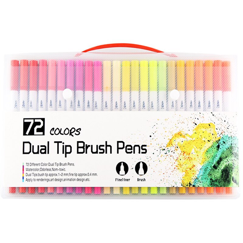 Farbe Wasser-basierend Doppel-kopf Marker Kuli-einstellen Aquarell Marker Stift für Schreibwaren Schule Liefert