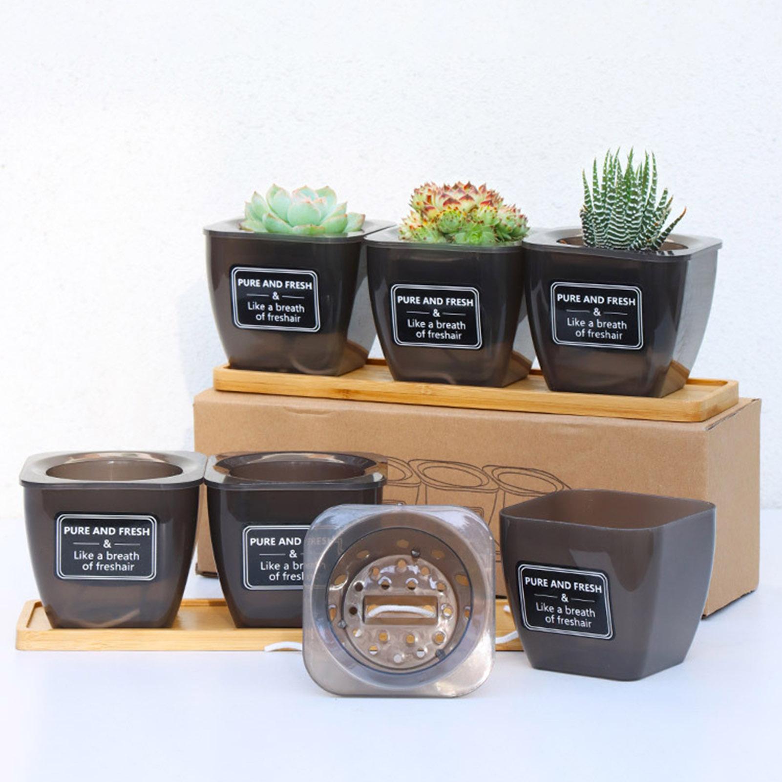 Sukkulente Blume Töpfe Automatische Wasser Absorption Blumentopf mit Tablett Anlage Lagerung Werkzeug Heimat Dekoration