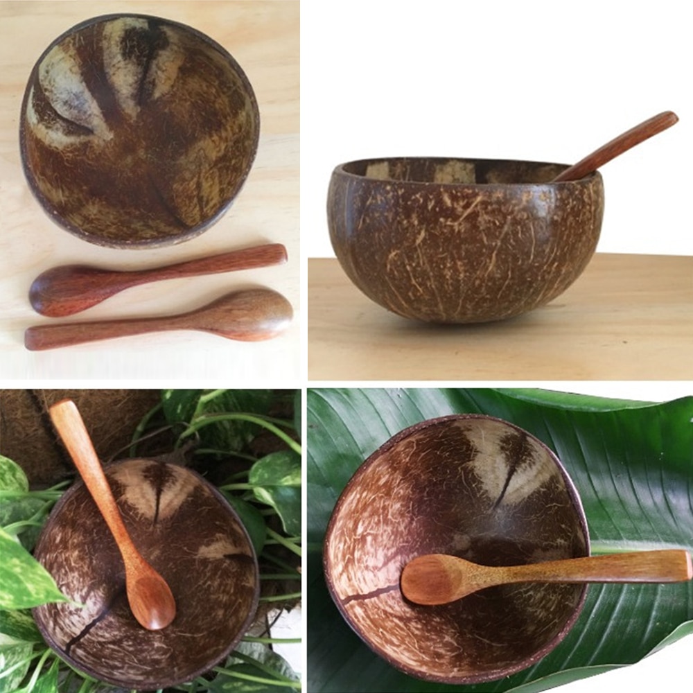 Kokos Schüssel Natürliche Holz Schüssel Obst Container Obst Salat Nudel Schüssel Holz Reis Schüssel Handwerk Dekoration Dekor