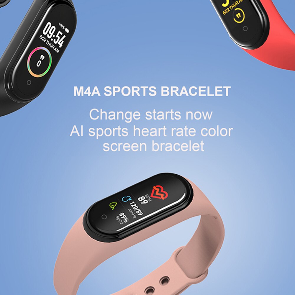 M4A Clever Uhr Bluetooth Schlaf Tracker Blutdruck Überwachung Herz Bewertung Fitness Tracker Armbinde Sport Clever Uhr