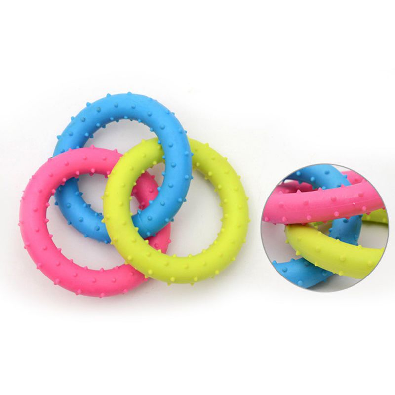Hund Spielzeug Haustier Molaren Spielzeug Für Reinigung Zähne, hund TPR Gummi 3-Farbige Biss-beständig Verschleiß-beständig Ring Kauen Spielzeug Haustier Produkte ho