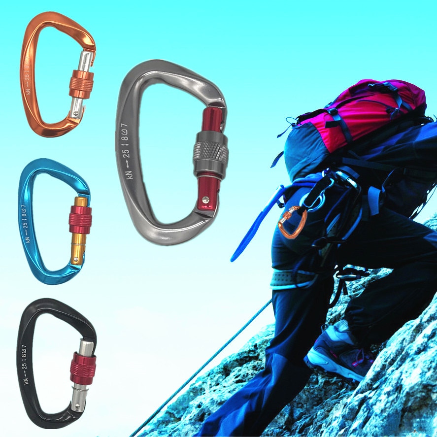 D bilden 25KN Professionelle Karabiner Karabiner-Schlüssel Haken Klettern aufsteigen Sicherheit Sicherheit Meister sperren Außen Schutz Ausrügestochen