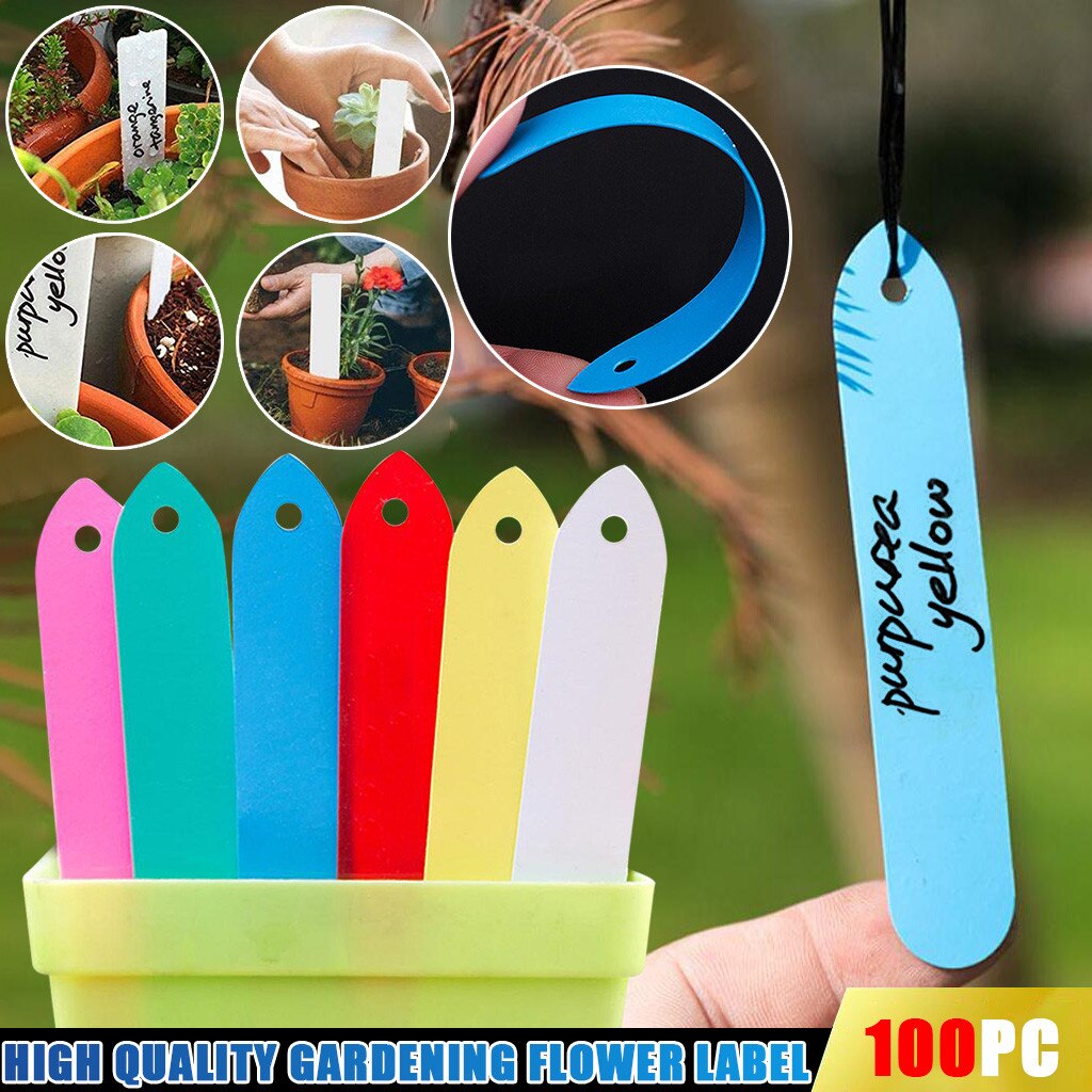 100pc Anlage Etiketten Blumentopf Marker Garten Kindergarten Kunststoff Einatz Stichworte Etiketten Anlage Stichworte Jardinage Outillage Jardin Hause Werkzeug
