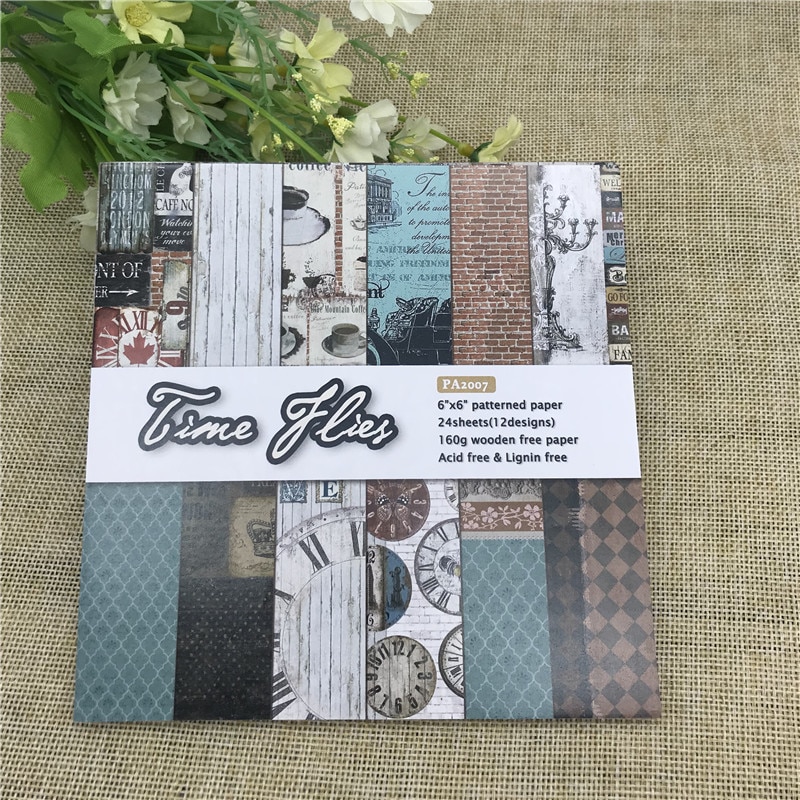 24 blatt 6 'X6' Zeit Fliegen hintergrund Garten gemusterten papier Scrapbooking papier packung handgefertigt handwerk papier handwerk Hintergrund Pad