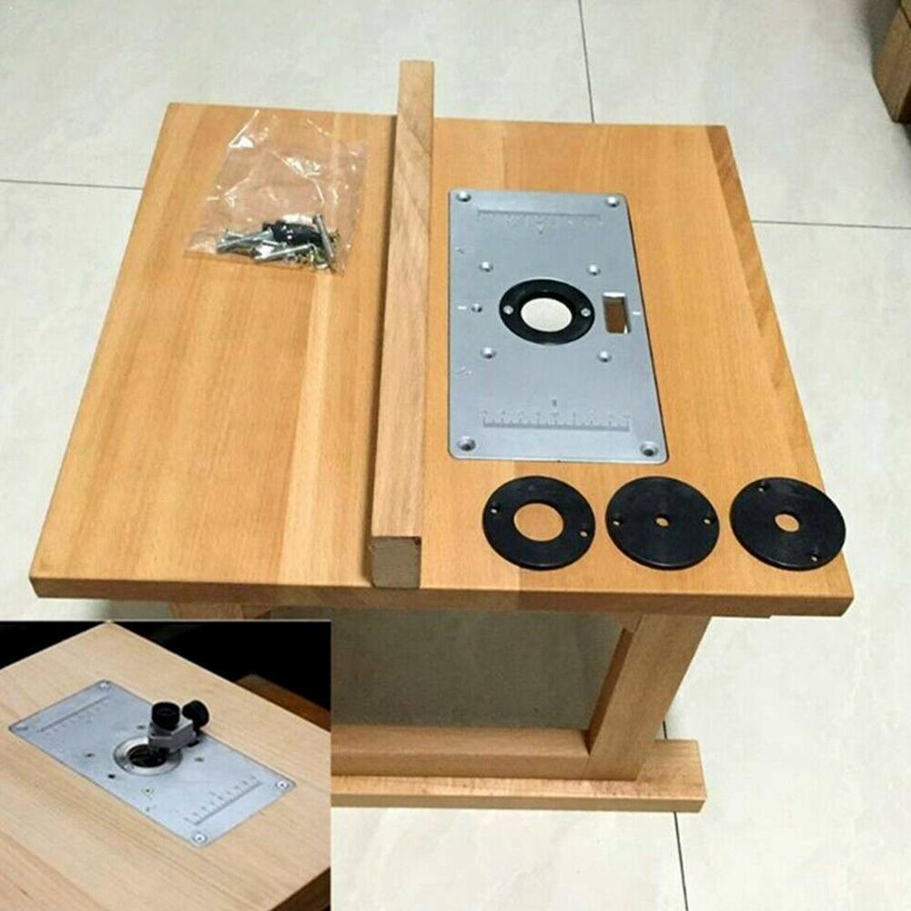 Multifunktionale Aluminium Router Tisch Einfügung Platte Bänke Holz Gravur Trimmer Maschine Holzbearbeitung Router Modelle O1K3