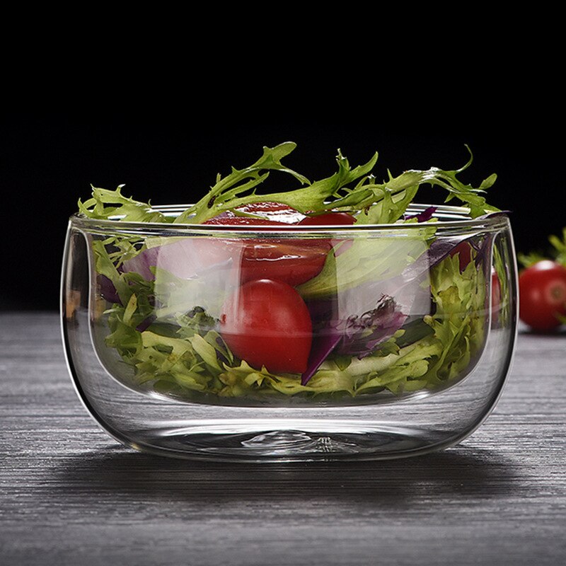 Glas Salat Schüssel Obst Reis Schüsseln Lebensmittel Lagerung Container Mittagessen Bento Geschirr transparent Obst Nachtisch Mischen Schüssel