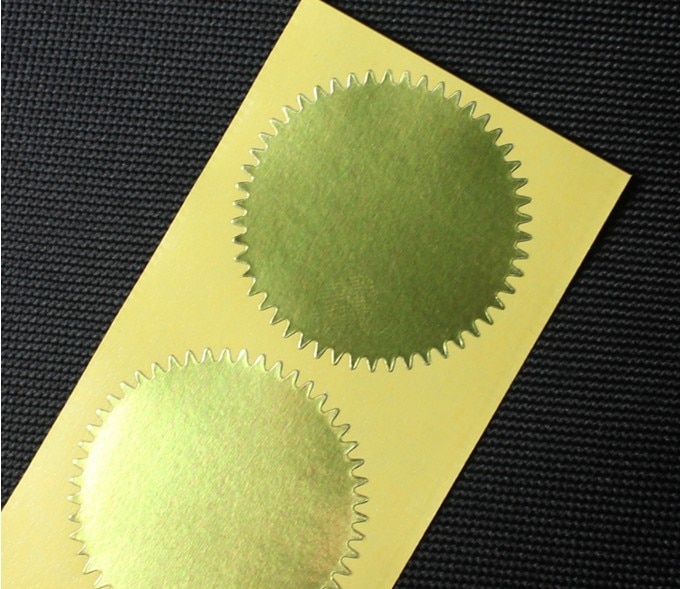 100 stücke 5cm glänzend Gold Aufkleber klebrig Anmerkungen Niedliche Scrapbooking Paket Dicht Aufkleber für Cookie/Süßigkeiten Pack